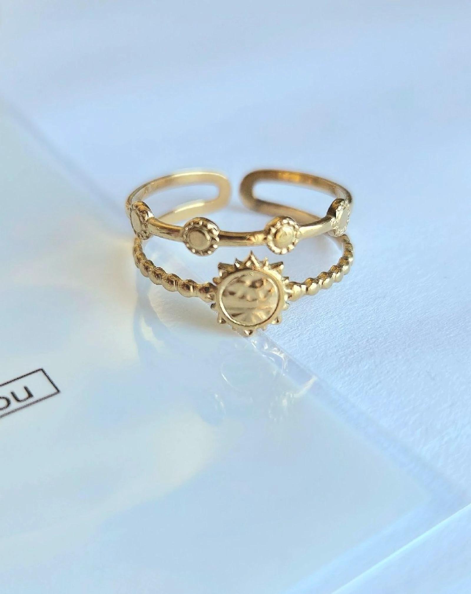Bague soleil en acier inoxydable